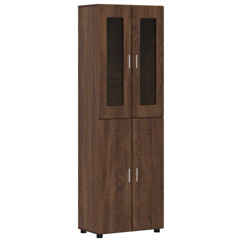 Highboard z półką FLORIN Brązowy dąb 60 x 35 x 182 cm