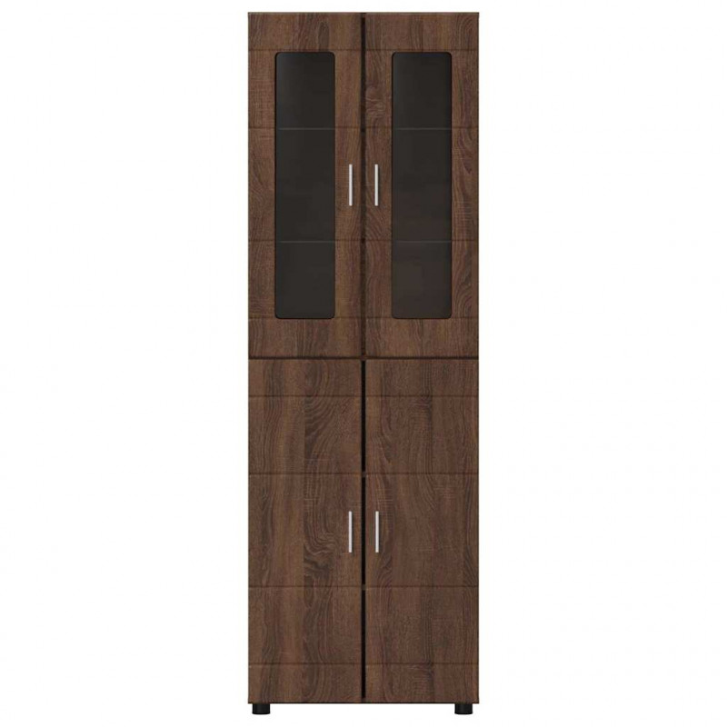 Highboard z półką FLORIN Brązowy dąb 60 x 35 x 182 cm
