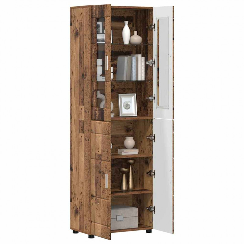 Highboard z półką FLORIN Stare drewno 60 x 35 x 182 cm