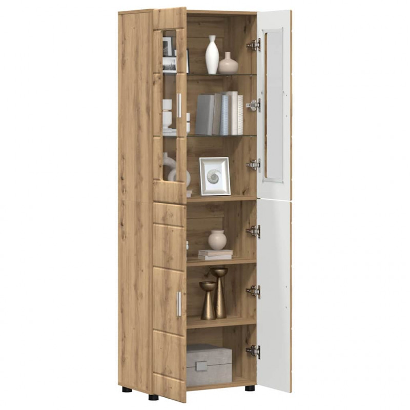 Highboard z półką FLORIN Dąb rzemieślniczy 60 x 35 x 182 cm