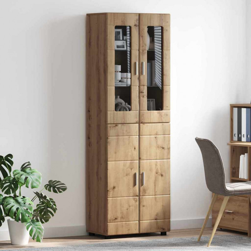 Highboard z półką FLORIN Dąb rzemieślniczy 60 x 35 x 182 cm
