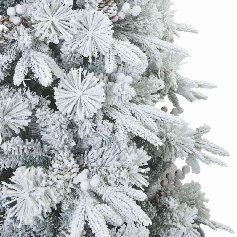 Sztuczna choinka z zawiasami z podstawą Biały 210 cm PE i PVC
