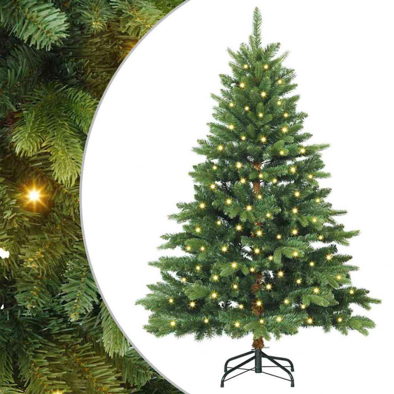 Sztuczna choinka z 150 diodami LED Zielony 150 cm PE i PVC