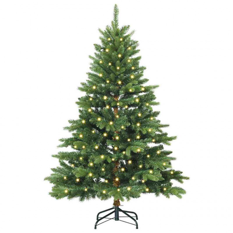 Sztuczna choinka z 150 diodami LED Zielony 150 cm PE i PVC