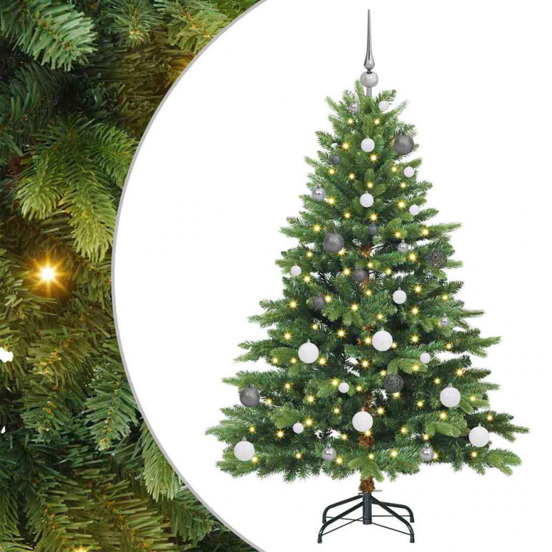 Sztuczna choinka z 150 diodami LED Zielony 150 cm PE i PVC