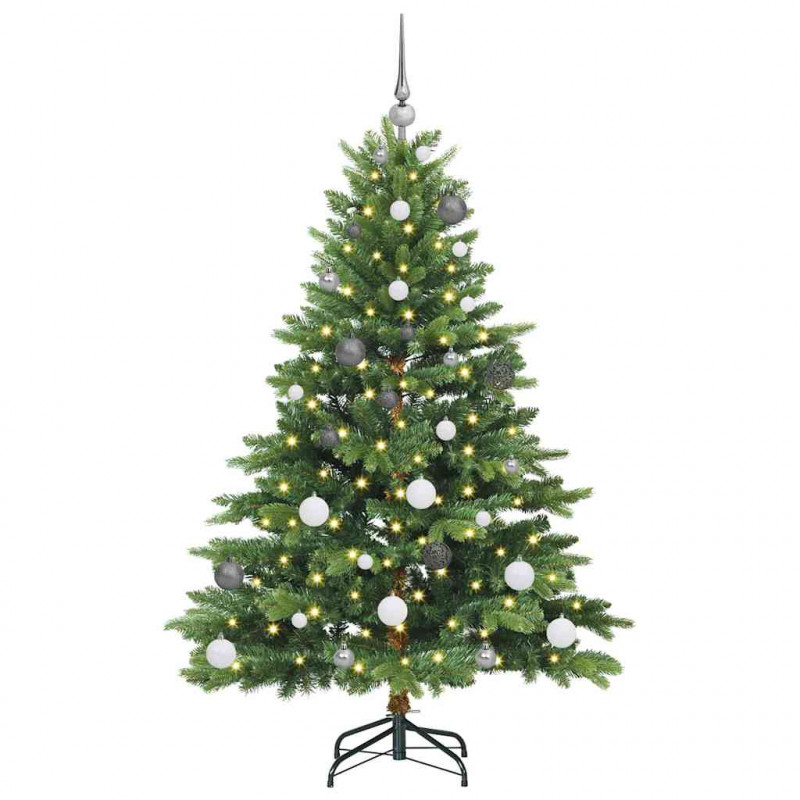 Sztuczna choinka z 150 diodami LED Zielony 150 cm PE i PVC