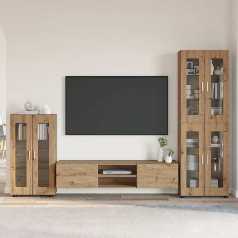 Zestaw szafek RTV z szufladą z półką FLORIN Dąb rzemieślniczy