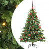 Sztuczna choinka z 150 diodami LED Zielony 150 cm PE i PVC