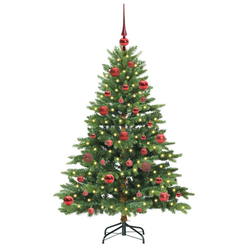 Sztuczna choinka z 150 diodami LED Zielony 150 cm PE i PVC