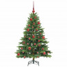 Sztuczna choinka z 150 diodami LED Zielony 150 cm PE i PVC