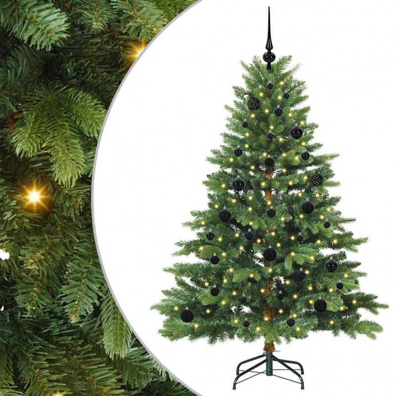 Sztuczna choinka z 150 diodami LED Zielony 150 cm PE i PVC