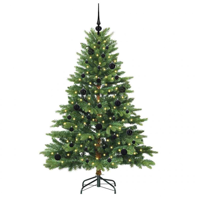 Sztuczna choinka z 150 diodami LED Zielony 150 cm PE i PVC