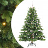 Sztuczna choinka z 150 diodami LED Zielony 150 cm PE i PVC