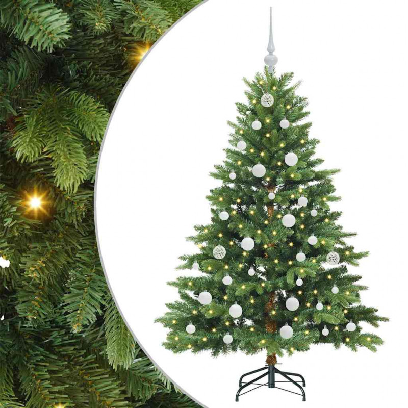 Sztuczna choinka z 150 diodami LED Zielony 150 cm PE i PVC