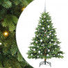 Sztuczna choinka z 150 diodami LED Zielony 150 cm PE i PVC