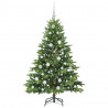 Sztuczna choinka z 150 diodami LED Zielony 150 cm PE i PVC