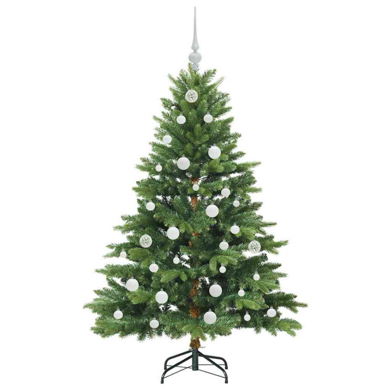 Sztuczna choinka z 150 diodami LED Zielony 150 cm PE i PVC