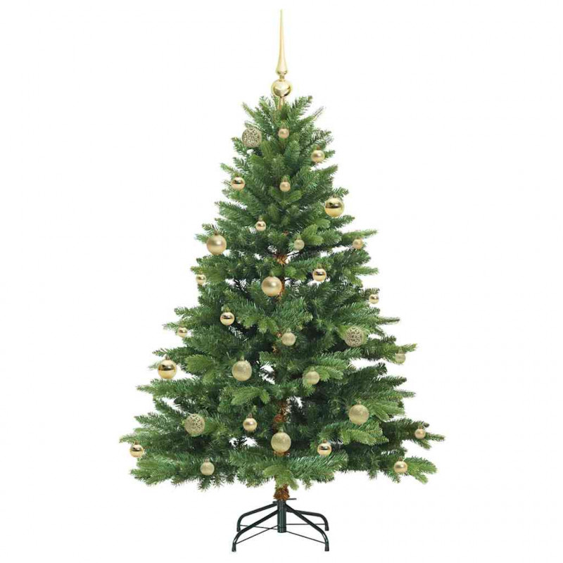 Sztuczna choinka z 150 diodami LED Zielony 150 cm PE i PVC