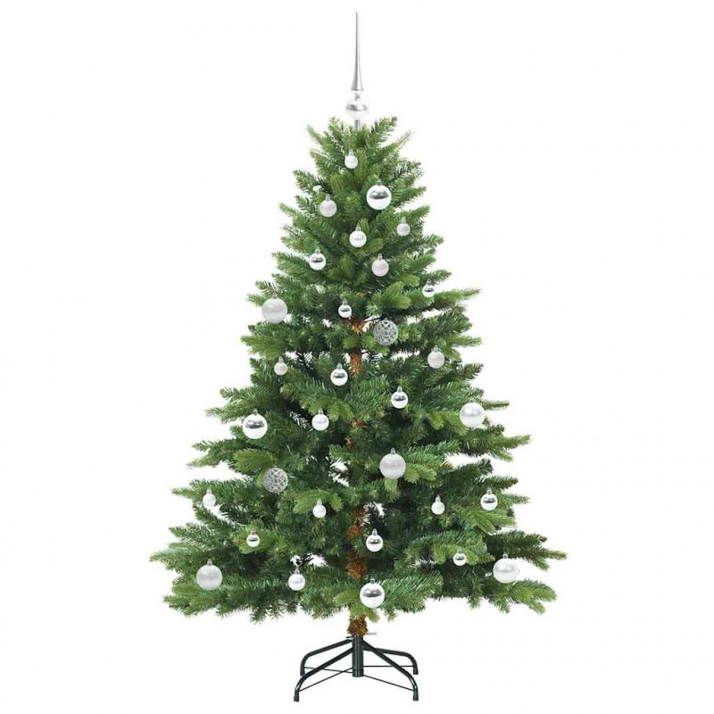Sztuczna choinka z 150 diodami LED Zielony 150 cm PE i PVC