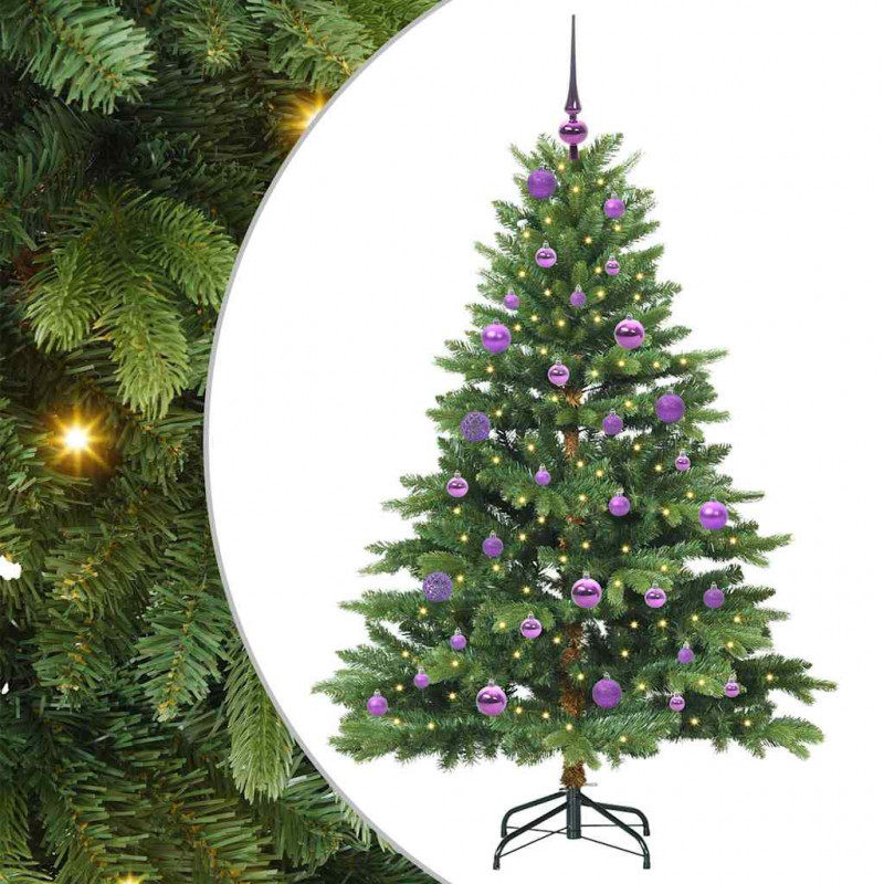 Sztuczna choinka z 150 diodami LED Zielony 150 cm PE i PVC