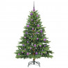 Sztuczna choinka z 150 diodami LED Zielony 150 cm PE i PVC