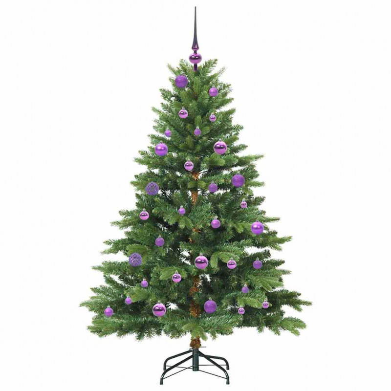 Sztuczna choinka z 150 diodami LED Zielony 150 cm PE i PVC
