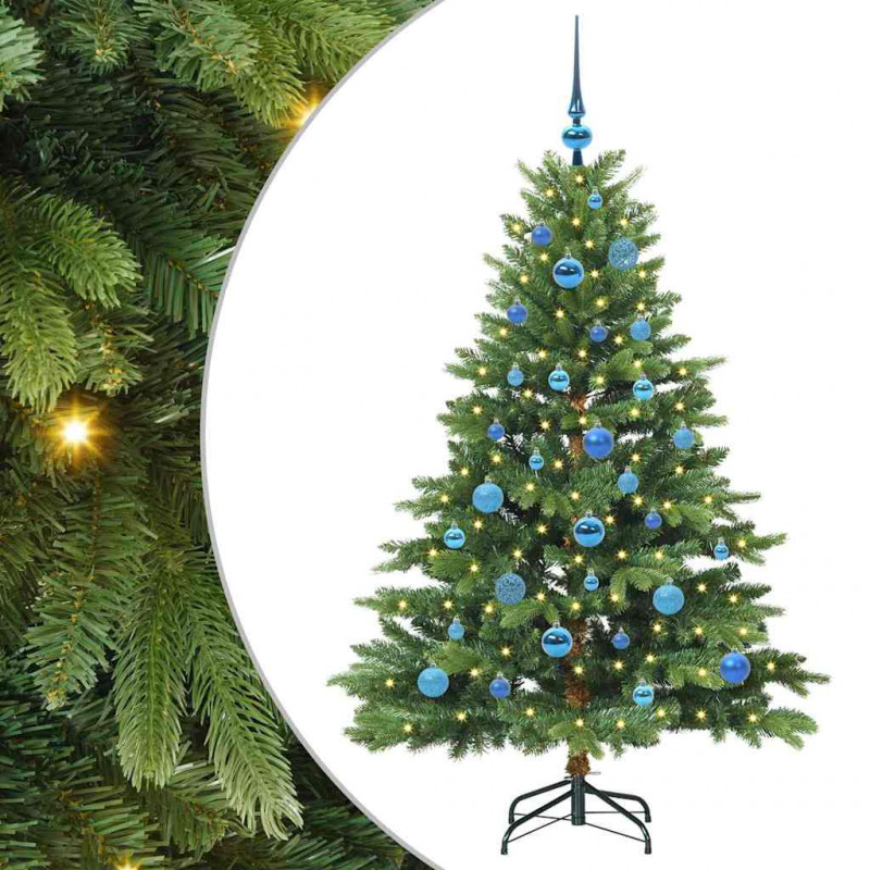 Sztuczna choinka z 150 diodami LED Zielony 150 cm PE i PVC