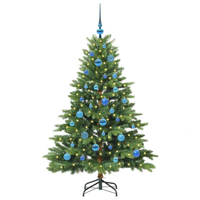 Sztuczna choinka z 150 diodami LED Zielony 150 cm PE i PVC