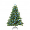 Sztuczna choinka z 150 diodami LED Zielony 150 cm PE i PVC
