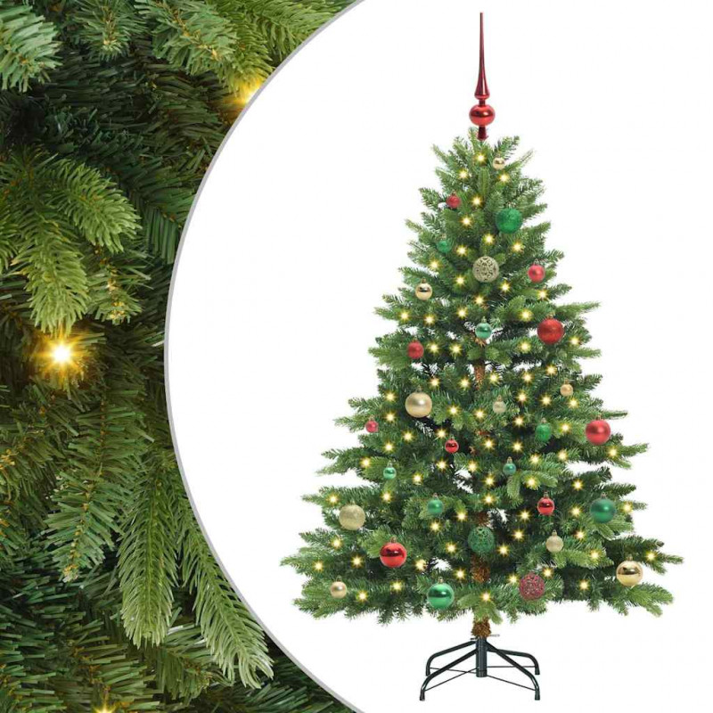 Sztuczna choinka z 150 diodami LED Zielony 150 cm PE i PVC