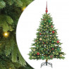 Sztuczna choinka z 150 diodami LED Zielony 150 cm PE i PVC