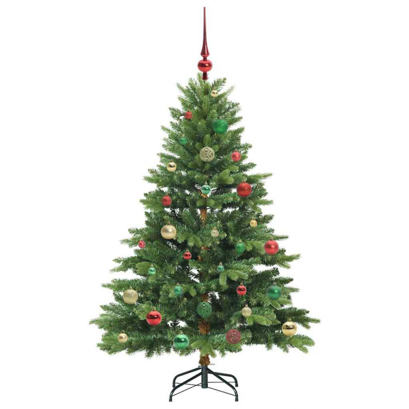 Sztuczna choinka z 150 diodami LED Zielony 150 cm PE i PVC