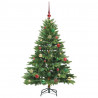 Sztuczna choinka z 150 diodami LED Zielony 150 cm PE i PVC