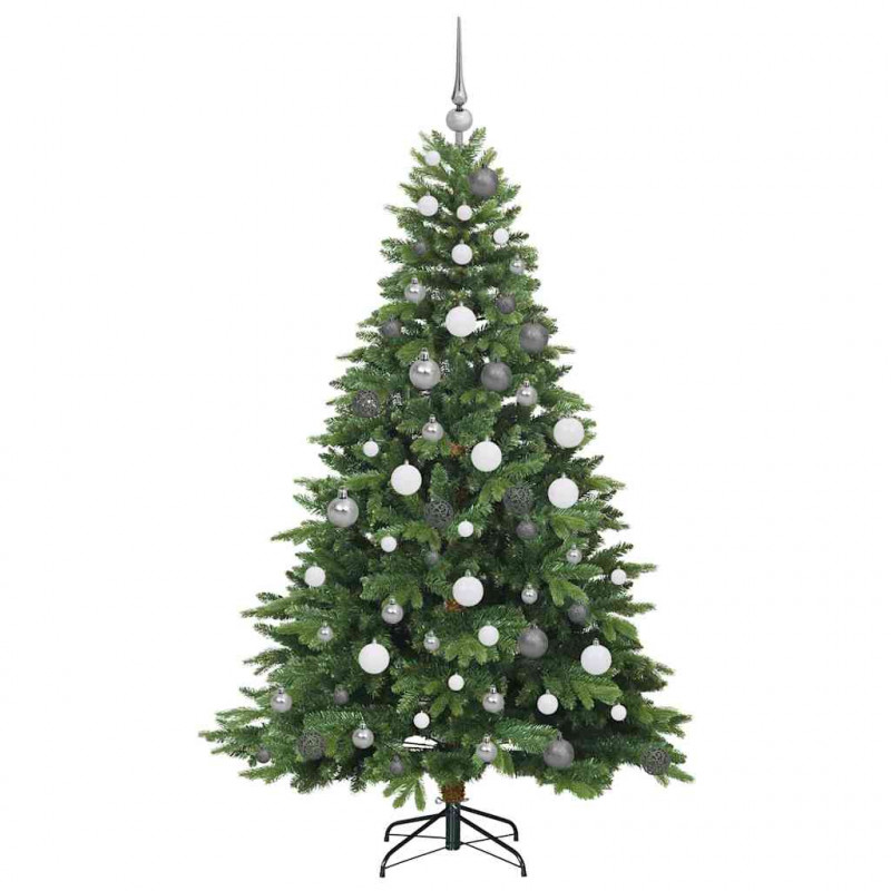 Sztuczna choinka z 300 diodami LED Zielony 180 cm PE i PVC