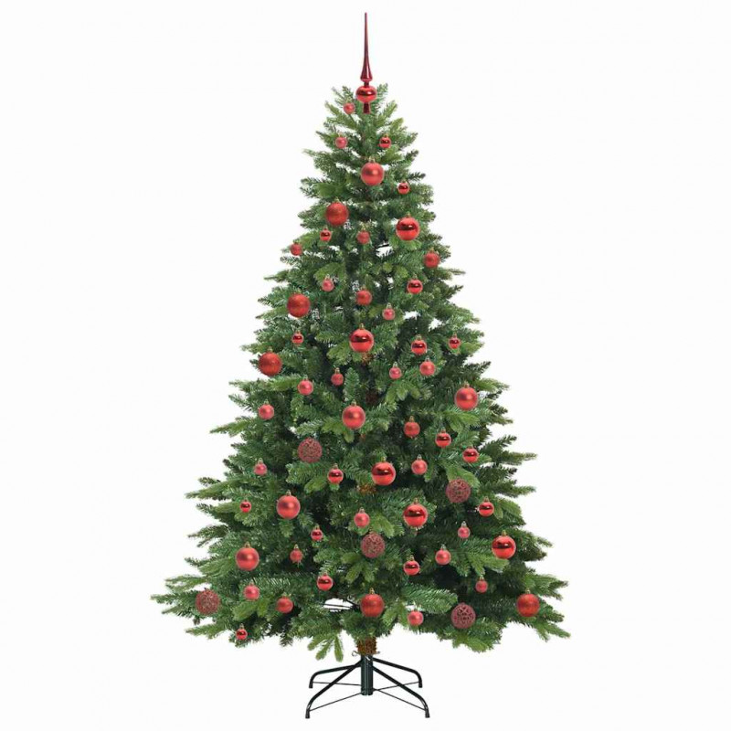 Sztuczna choinka z 300 diodami LED Zielony 180 cm PE i PVC