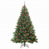Sztuczna choinka z 300 diodami LED Zielony 180 cm PE i PVC