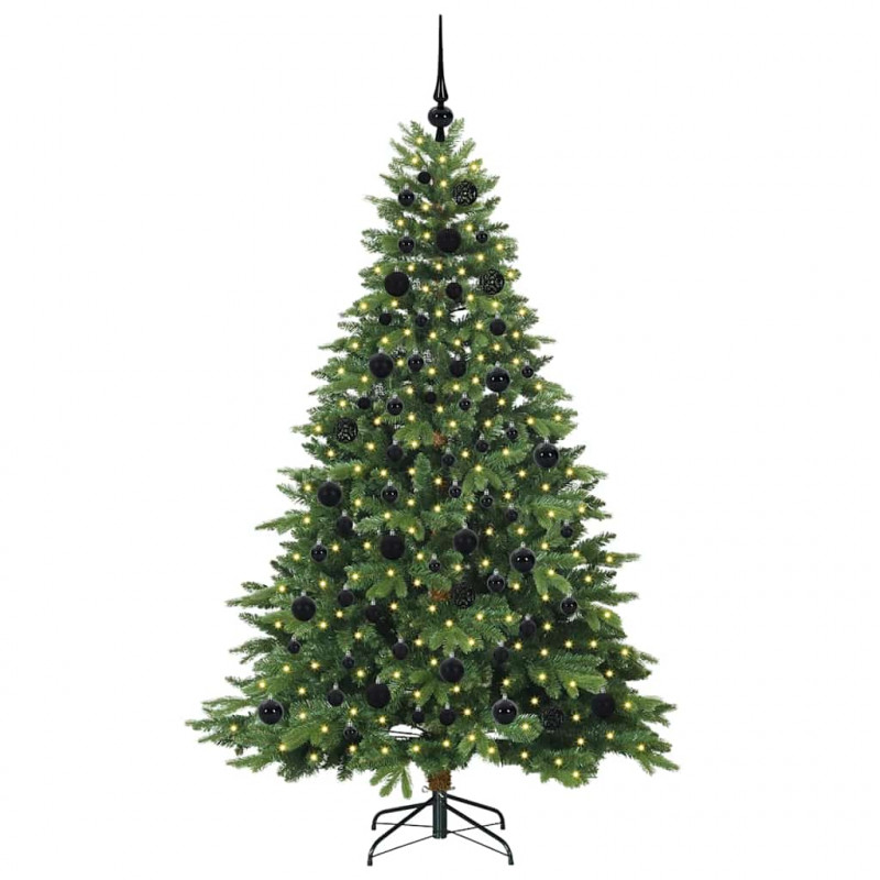 Sztuczna choinka z 300 diodami LED Zielony 180 cm PE i PVC