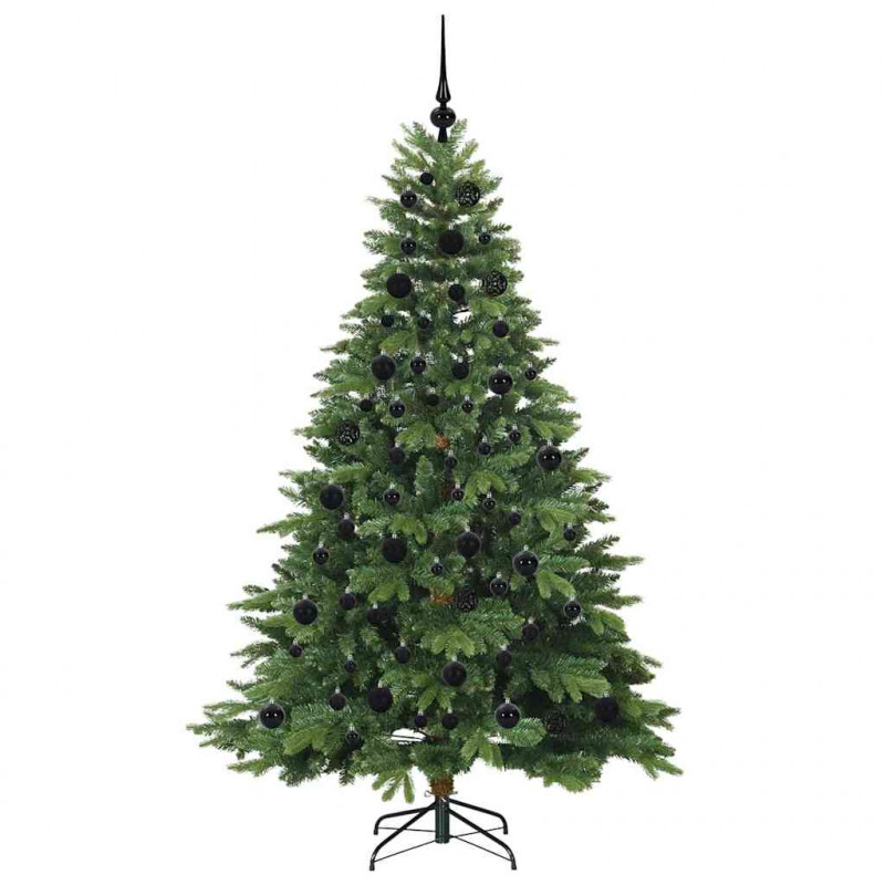 Sztuczna choinka z 300 diodami LED Zielony 180 cm PE i PVC