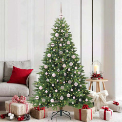 Sztuczna choinka z 300 diodami LED Zielony 180 cm PE i PVC