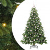 Sztuczna choinka z 300 diodami LED Zielony 180 cm PE i PVC