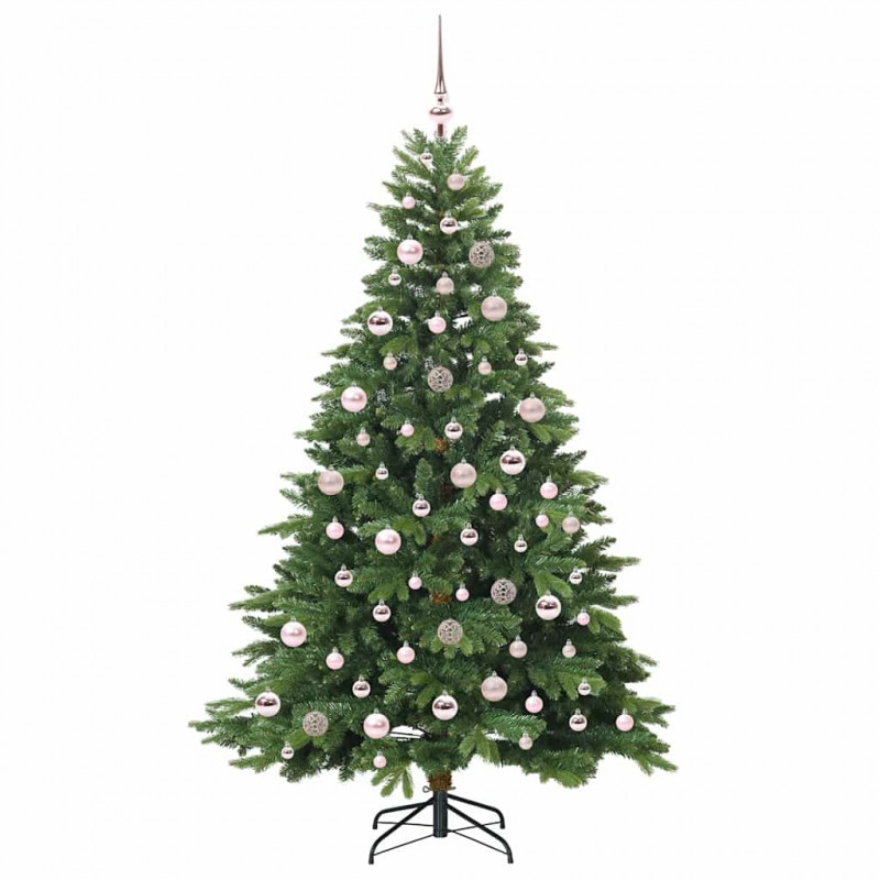 Sztuczna choinka z 300 diodami LED Zielony 180 cm PE i PVC