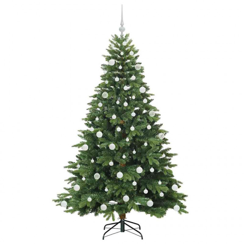 Sztuczna choinka z 300 diodami LED Zielony 180 cm PE i PVC