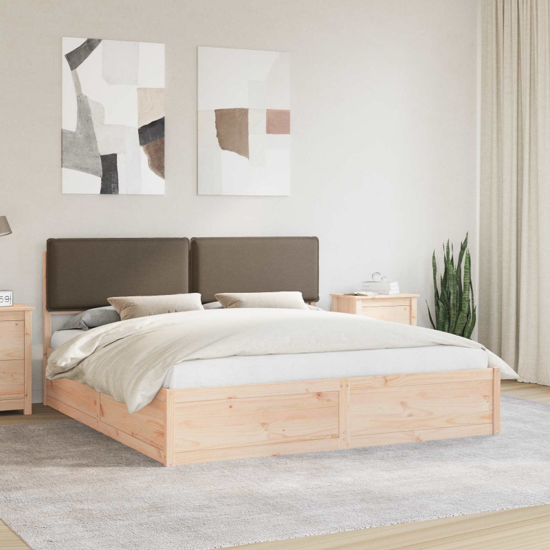 Ramka łóżka z tapicerowanym wezgłowiem Ciemnoszary 200 x 200 cm