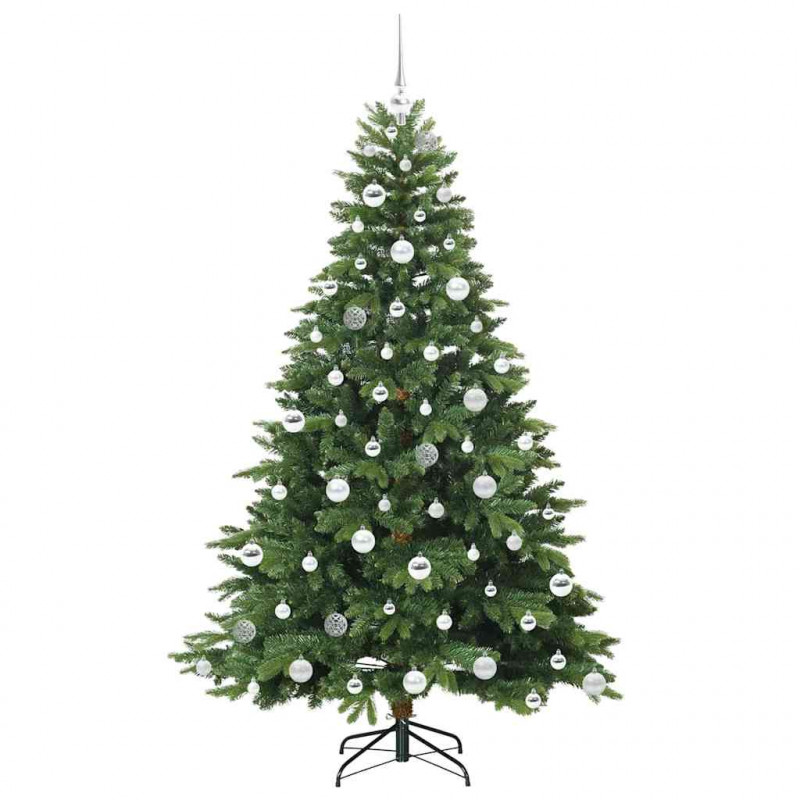 Sztuczna choinka z 300 diodami LED Zielony 180 cm PE i PVC