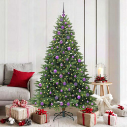 Sztuczna choinka z 300 diodami LED Zielony 180 cm PE i PVC