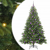 Sztuczna choinka z 300 diodami LED Zielony 180 cm PE i PVC