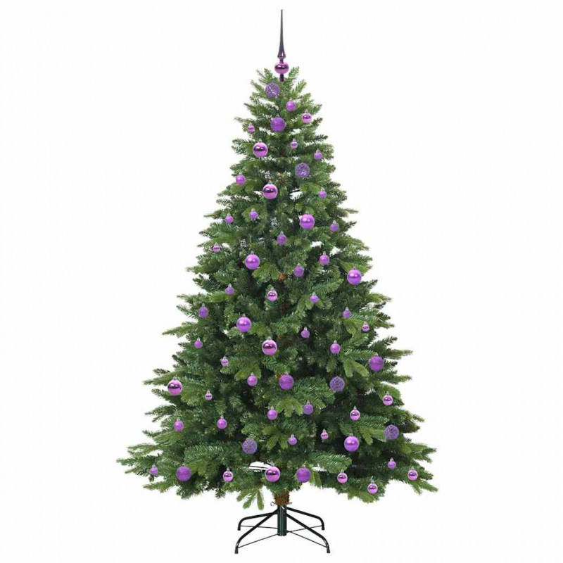 Sztuczna choinka z 300 diodami LED Zielony 180 cm PE i PVC