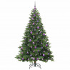 Sztuczna choinka z 300 diodami LED Zielony 180 cm PE i PVC