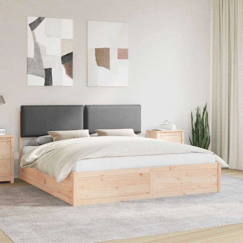 Ramka łóżka z tapicerowanym wezgłowiem Ciemnoszary 180 x 200 cm