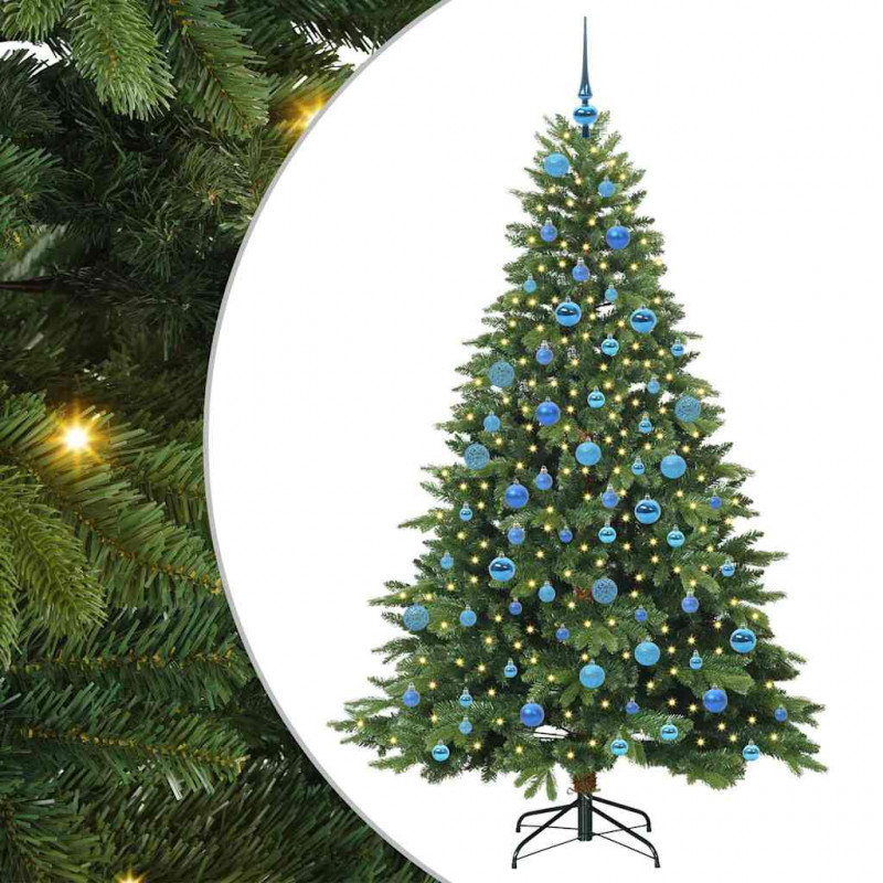 Sztuczna choinka z 300 diodami LED Zielony 180 cm PE i PVC